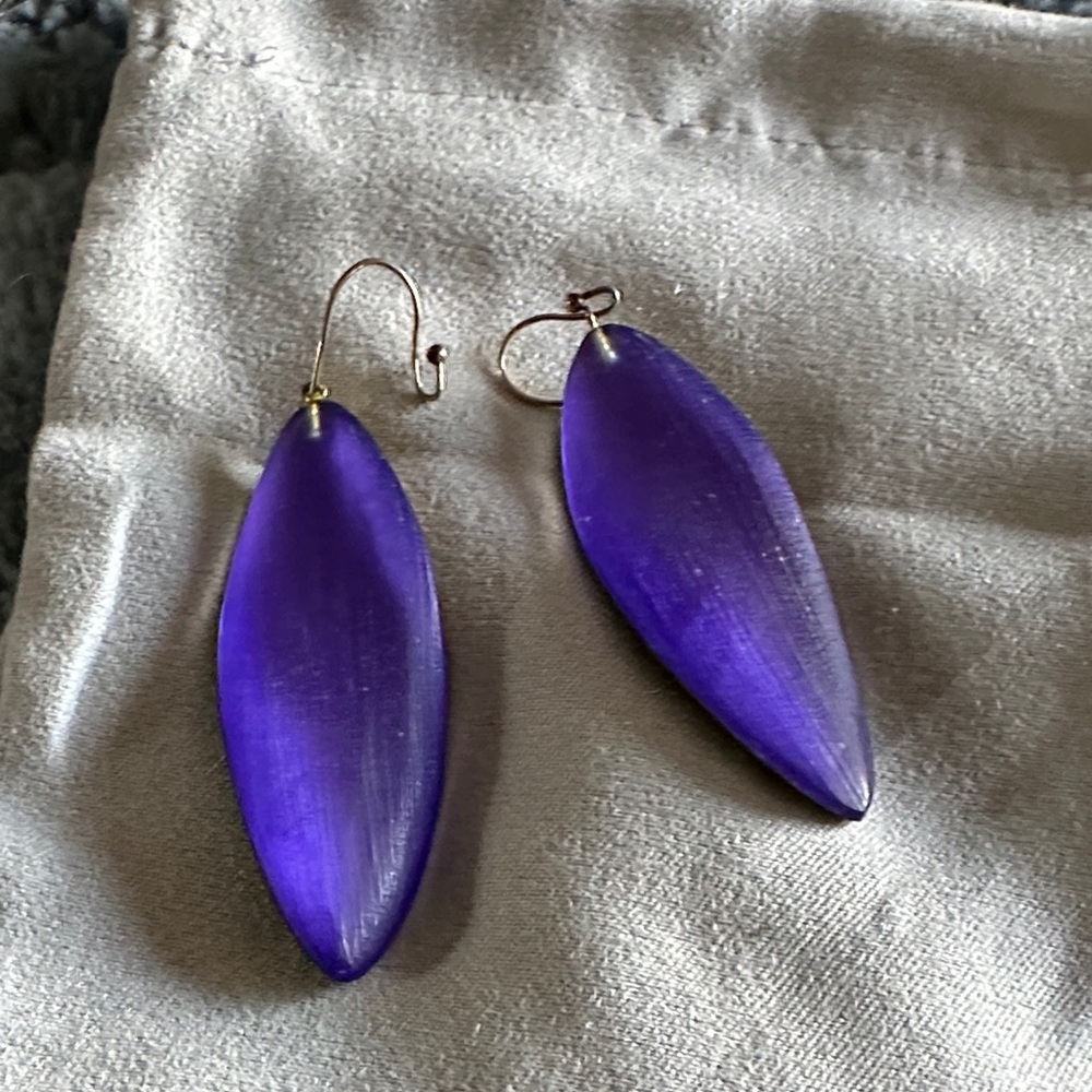 Alexis Bittar Vibrant Purple Teardrop Earrings
